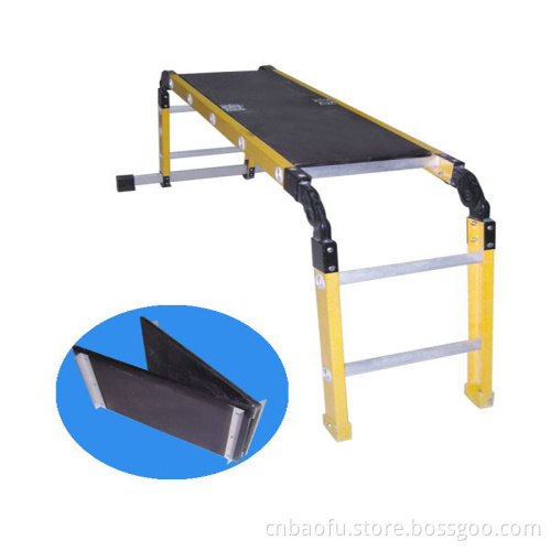 35kv Yellow Fiberglass 3-Section Folding Ladder